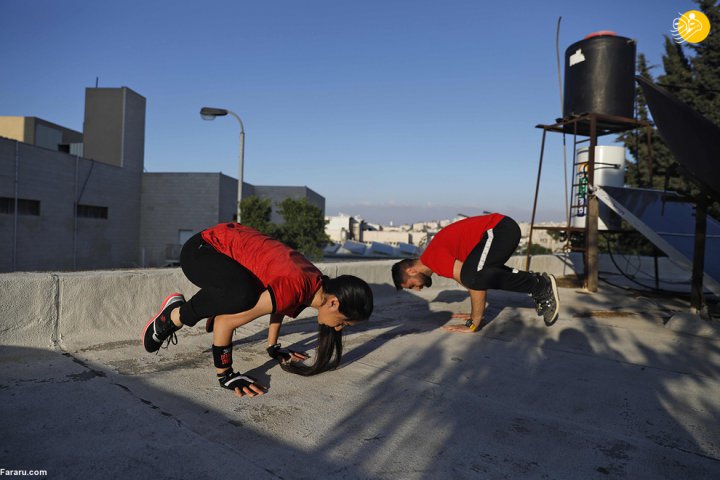 (تصاویر) باشگاه ورزشی آنلاین زن و مرد فلسطینی