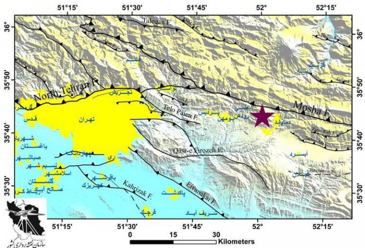 زلزله تهران و گسل مشا