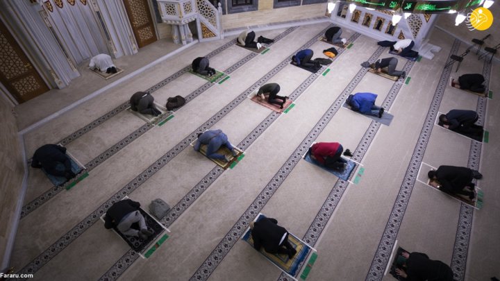 (تصاویر) نماز جماعت در مساجد در سایه کرونا