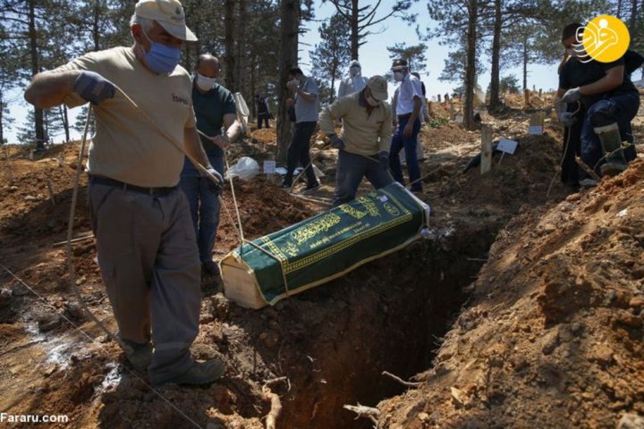(تصاویر) دفن قربانیان کرونا در ترکیه