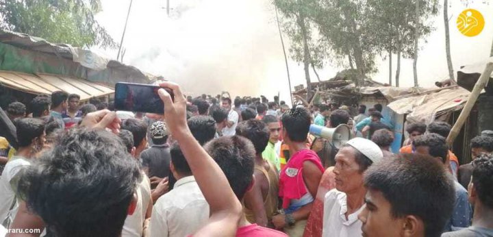 (تصاویر) آتش سوزی در اردوگاه آوارگان روهینگیا