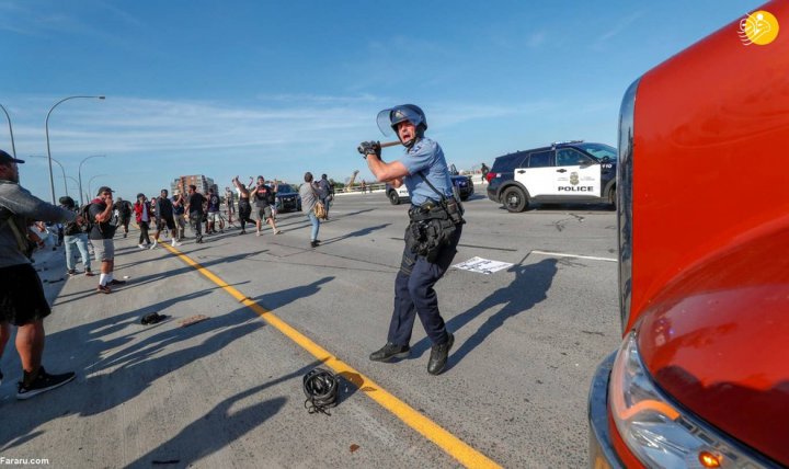 (تصاویر) حمله با کامیون به تظاهرات مینیاپولیس