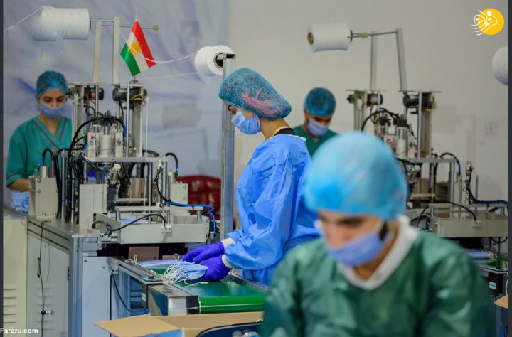 (تصاویر) راه اندازی کارخانه تولید ماسک در اربیل