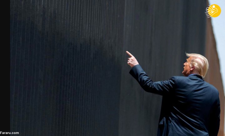 (تصاویر) بازدید ترامپ از دیوار مرزی با مکزیک
