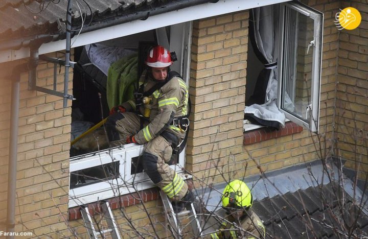 (تصاویر) سقوط جرثقیل ساختمانی روی خانه‌ها در لندن