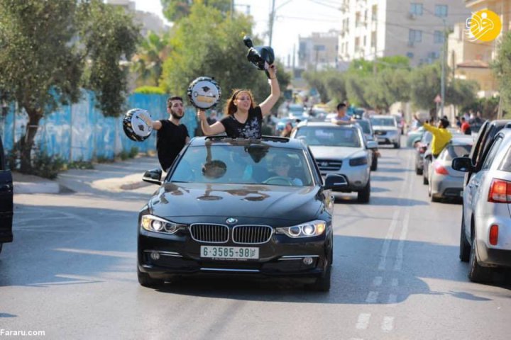 (تصاویر) جشن خیابانی دانش آموزان فارغ التحصیل فلسطینی