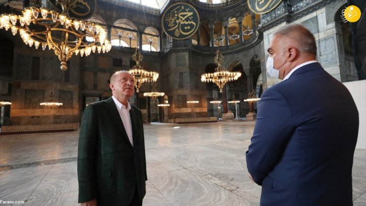 (تصاویر) بازدید اردوغان از مسجد ایاصوفیه