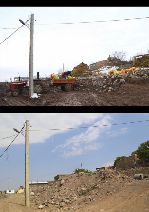(تصاویر) ساخت و ساز لاک پشتی در روستای زلزله زده ورنکش