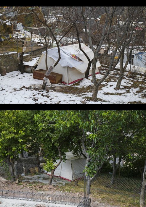 (تصاویر) ساخت و ساز لاک پشتی در روستای زلزله زده ورنکش