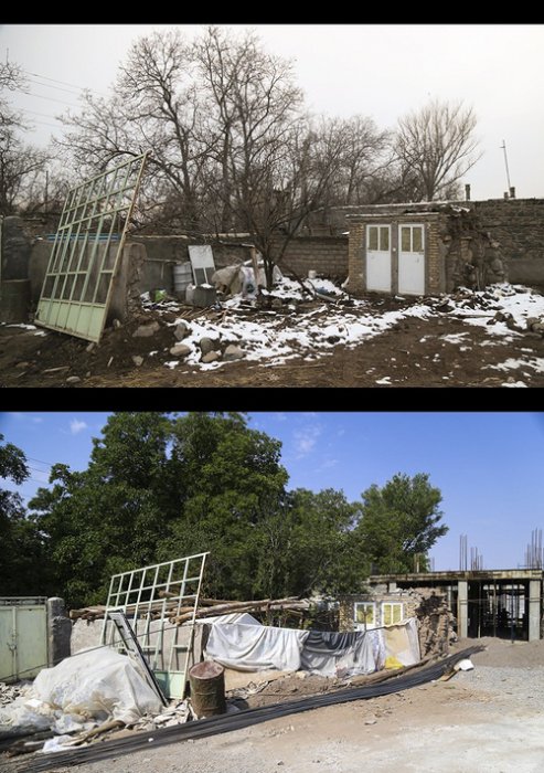 (تصاویر) ساخت و ساز لاک پشتی در روستای زلزله زده ورنکش
