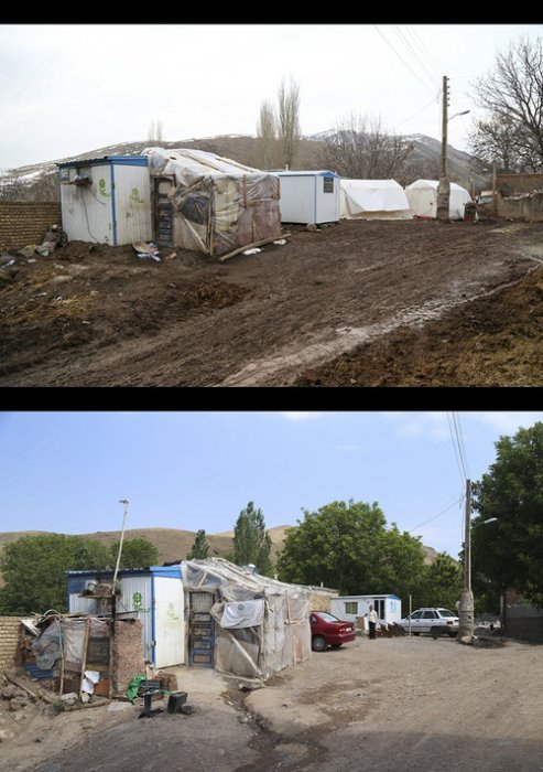 (تصاویر) ساخت و ساز لاک پشتی در روستای زلزله زده ورنکش