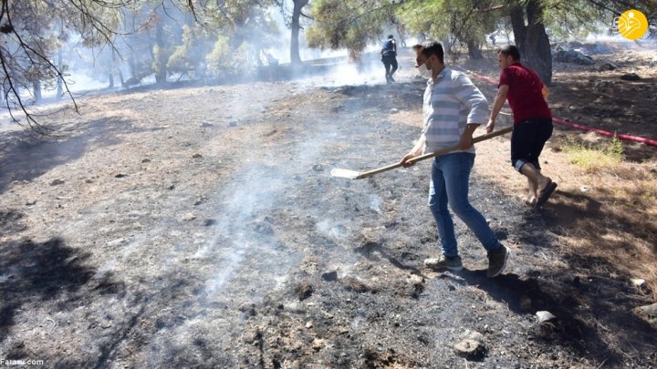 (تصاویر) آتش سوزی گسترده در جنگل‌های ترکیه