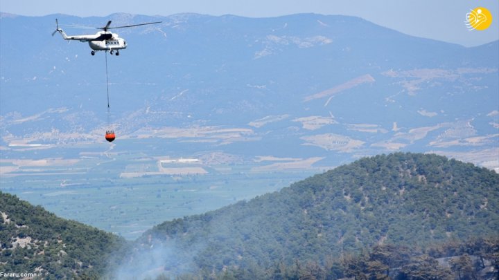 (تصاویر) آتش سوزی گسترده در جنگلهای ترکیه