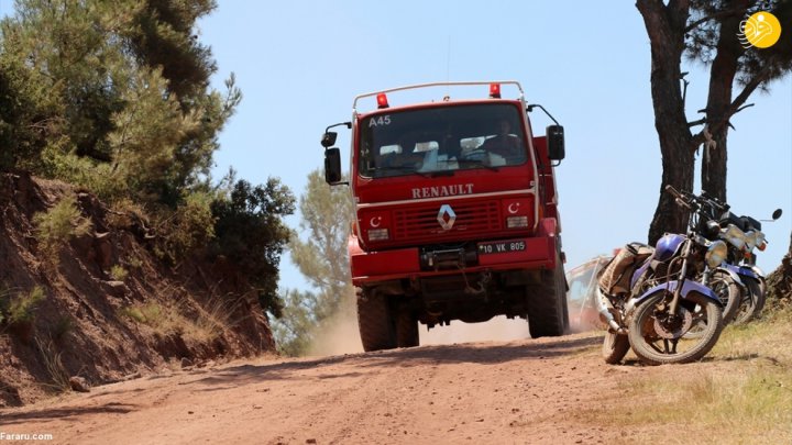 (تصاویر) آتش سوزی گسترده در جنگلهای ترکیه