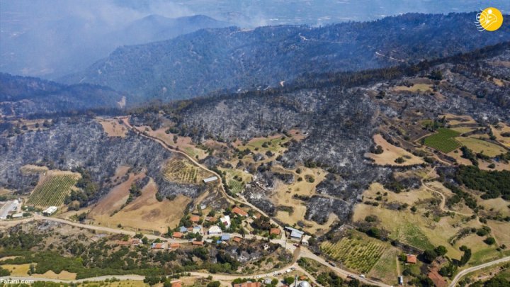 (تصاویر) آتش سوزی گسترده در جنگلهای ترکیه