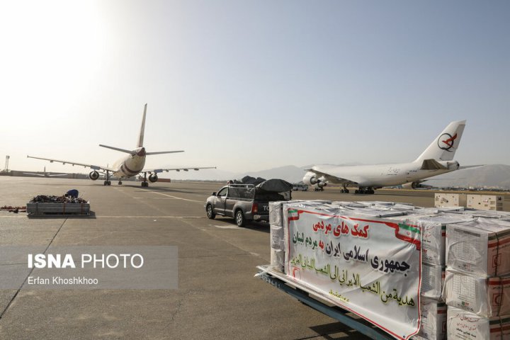 (تصاویر) بارگیری محموله بشردوستانه به لبنان از سوی جمعیت هلال احمر