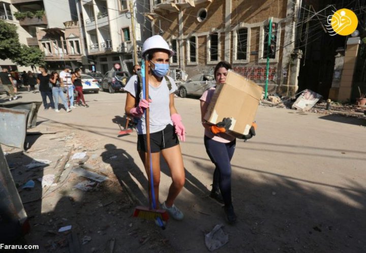 (تصاویر) اقدام جالب جوانان لبنانی پس از انفجار بیروت