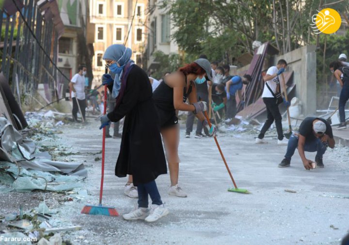 (تصاویر) اقدام جالب جوانان لبنانی پس از انفجار بیروت