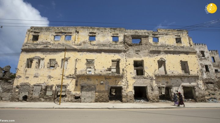 (تصاویر) ساختمان‌های آسیب دیده یادگاری جنگ داخلی سومالی