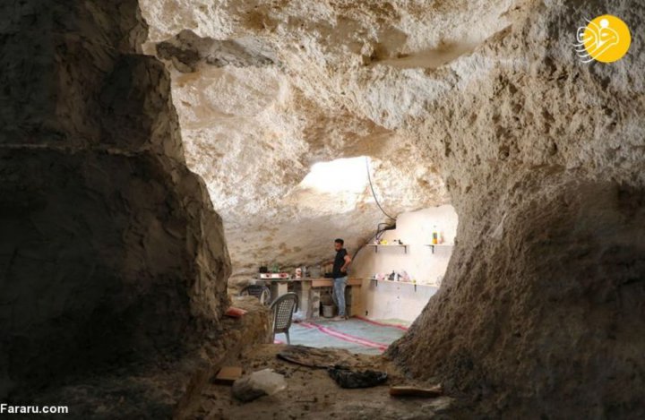 (تصاویر) زندگی خانواده فلسطینی در غار