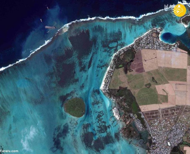 تصاویر ماهواره ای از نشت نفت در آب‌های موریس