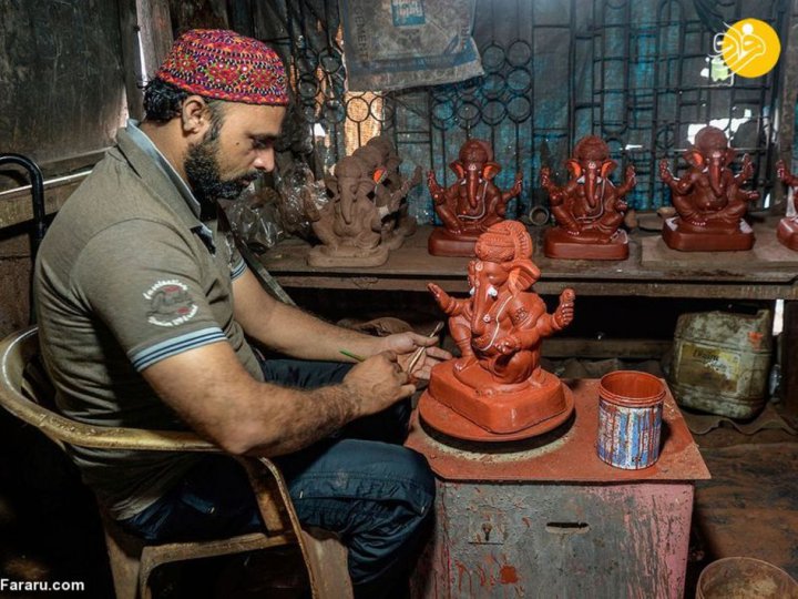 (تصاویر) مسلمان هندی خدای هندوها را می‌سازد