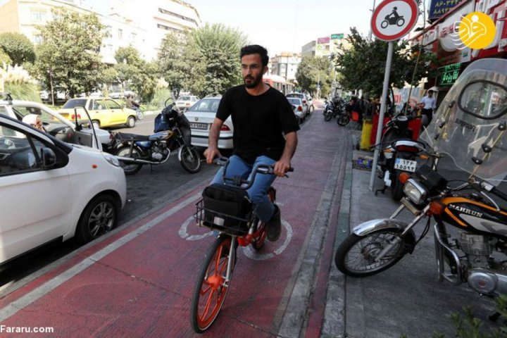 (تصاویر) گزارش رسانه خارجی از دوچرخه سواری در تهران