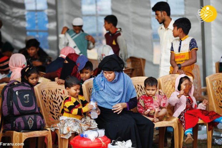 (تصاویر) انتقال بحث برانگیز مسلمانان روهینگیا به جزیره دورافتاده