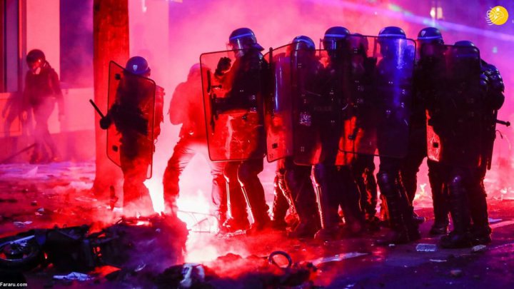 (تصاویر) درگیری معترضان با ماموران پلیس در پاریس
