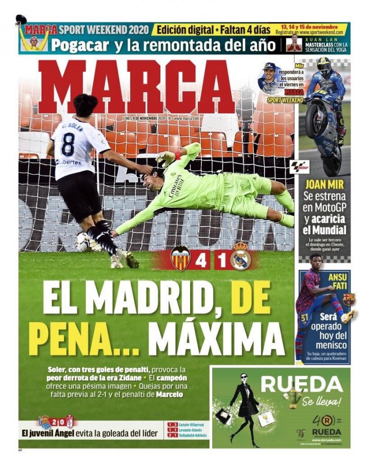 واکنش نشریات اسپانیا به شکست سنگین رئال (عکس)