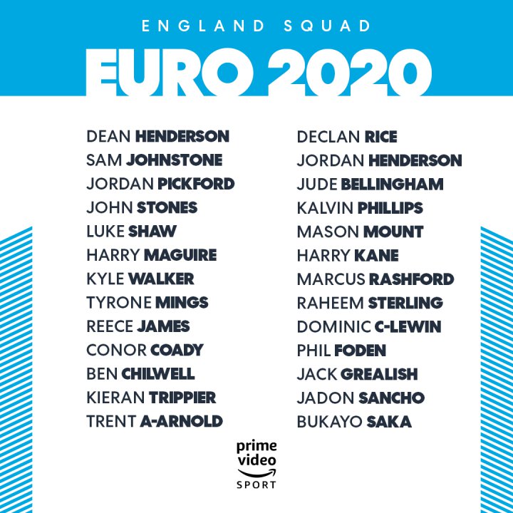لیست تیم ملی انگلیس برای رقابت‌های یورو اعلام شد