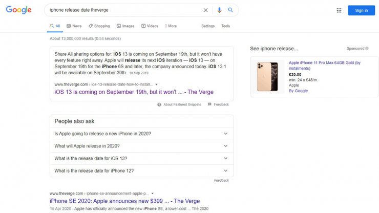 گوگل متن صفحه نتایج جستجو را در سایت ها با رنگ زرد مشخص می کند