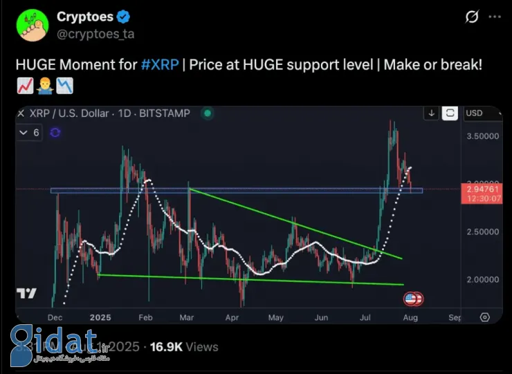 واگرایی مثبت در نمودار قیمت ریپل؛ احتمال رشد XRP در ماه آگوست چقدر است؟