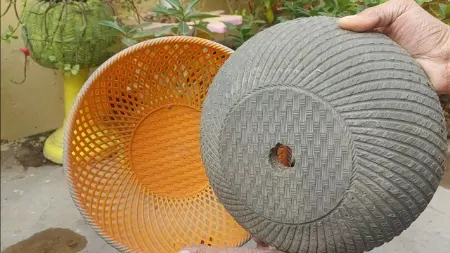 ساخت گلدان سیمانی,آموزش ساخت گلدان بتنی