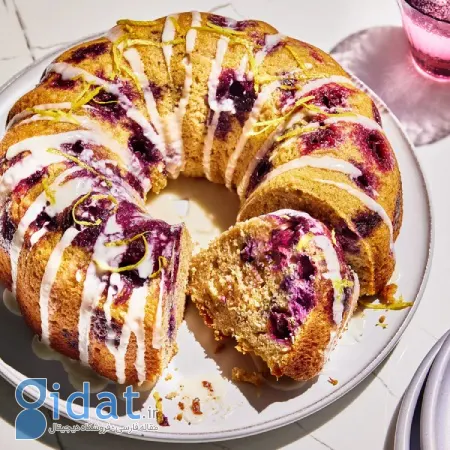 طرز تهیه کیک باندت لیمو و بلوبری تازه