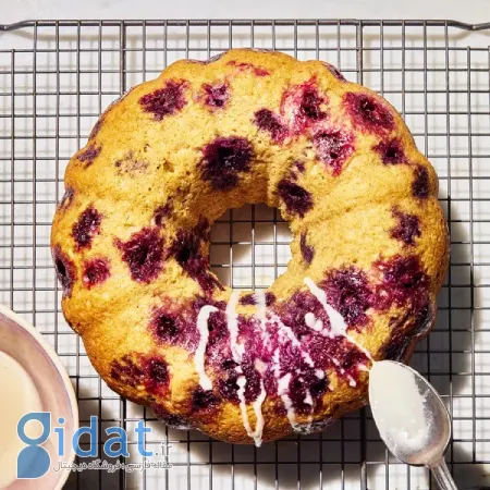طرز تهیه کیک باندت لیمو و بلوبری تازه