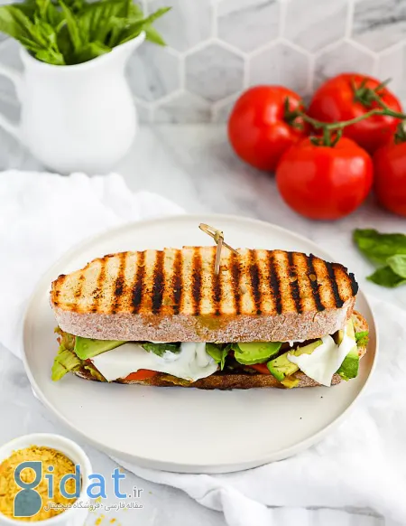 مراحل پخت پانینی کاپرزه گیاهی