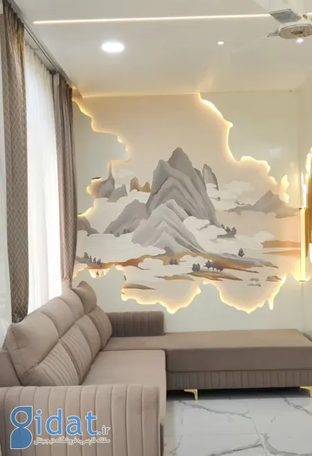 انتخاب دیوارپوش خلاقانه در سالن پذیرایی