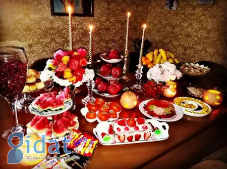 تزیینات شب یلدا,تزیین سفره یلدا