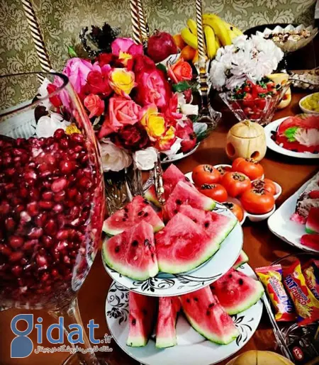 سفره یلدا,تزیین سفره یلدا