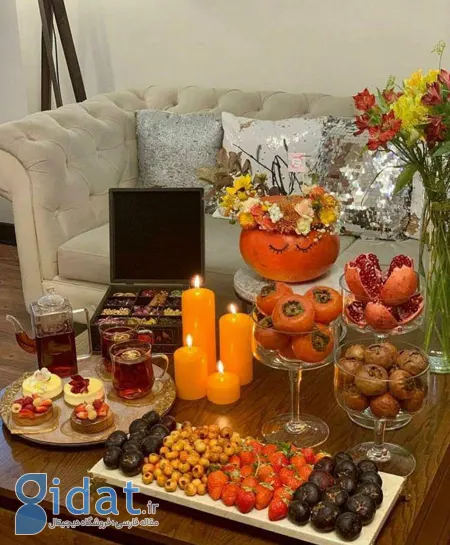 تزیین سفره یلدا,سفره یلدا سنتی