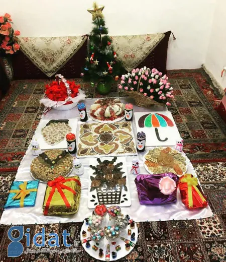تزیین میز یلدا,مدل سفره شب یلدا