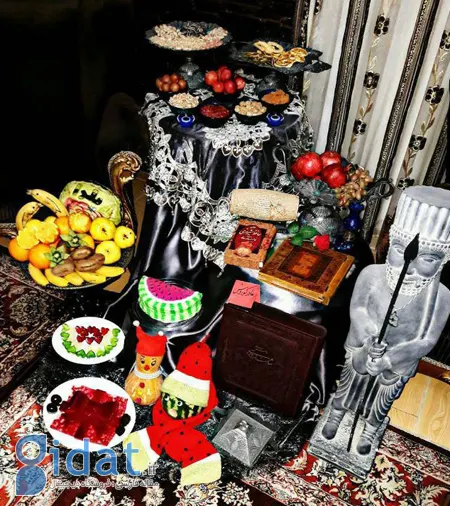 تزیین سفره شب یلدا ساده,تزيين سفره شب يلدا