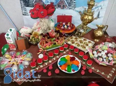 تزیین سفره یلدا سنتی,مدل سفره یلدا