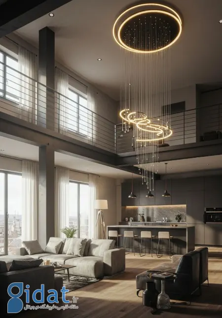 نمونه هایی از لوسترهای مدرن برای سقف های بلند