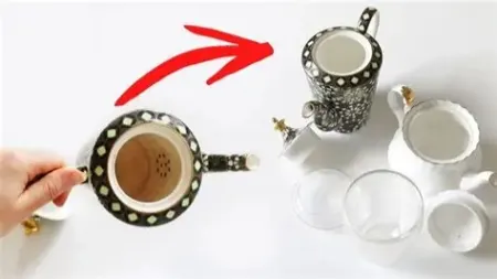 رفع لکه چای از قوری, تمیز کردن فنجان چای