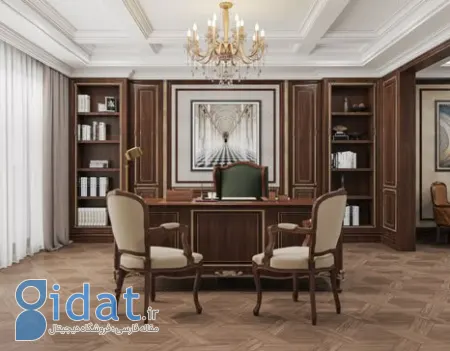 مدل دکوراسیون اتاق مدیریت به سبک کلاسیک