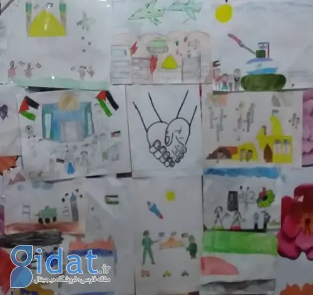 نقاشی دانش آموزان برای حمایت از کودکان فلسطینی