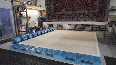 شستشوي فرش با به روزترین دستگاه قاليشويي و ماشین آلات اتوماتیک در کارخانه قالیشویی پاک مهر