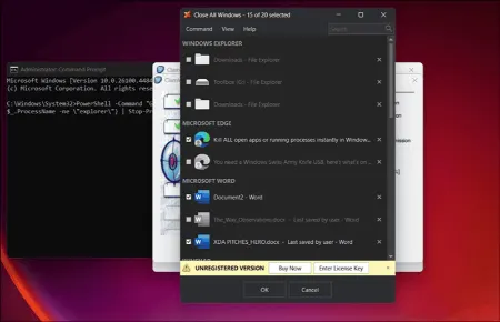 بستن تمام برنامه‌ها در ویندوز, بستن سریع برنامه‌ها در ویندوز ۱۵